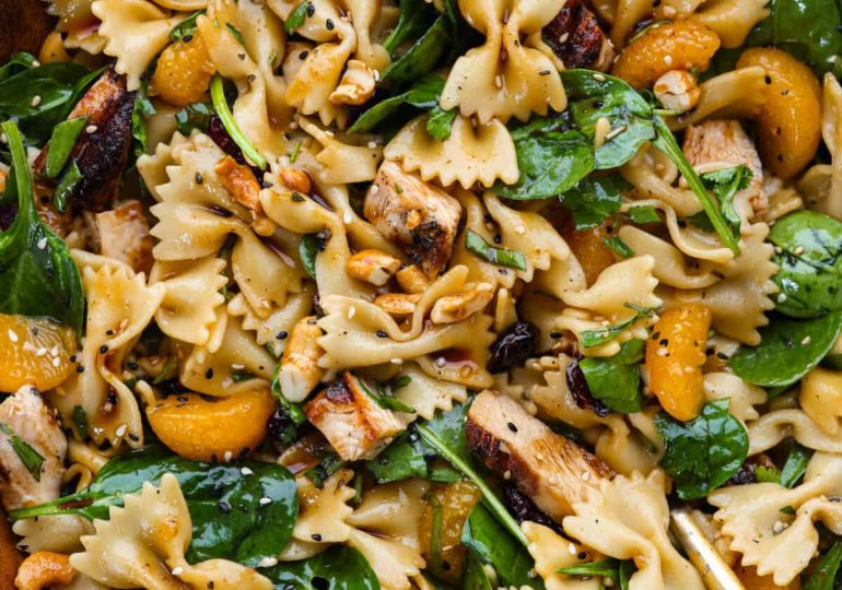 Teriyaki Spinach Pasta Salad