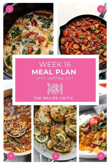 Weekly Meal Plan #16