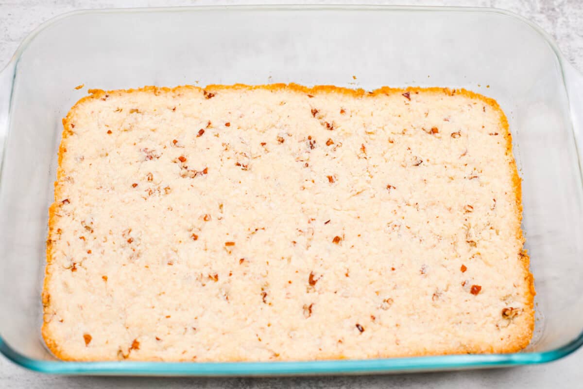 Second photo of the crust baked in the pan.