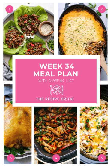 Weekly Meal Plan #34