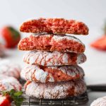 Strawberry Crinkle Cookies