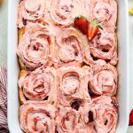 Strawberry Cinnamon Rolls with Lemon Cream Cheese Glaze