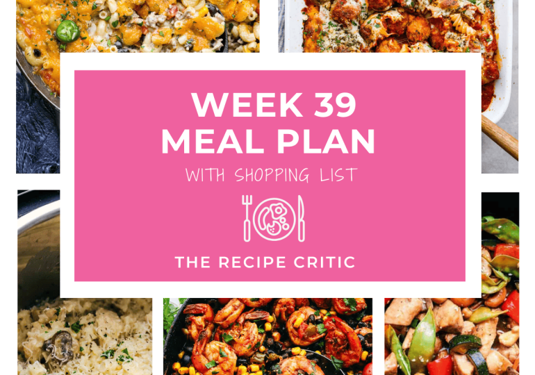 Weekly Meal Plan #39