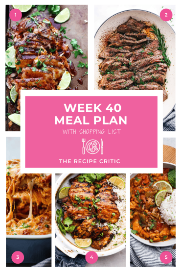 Weekly Meal Plan #40