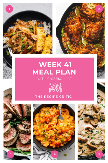 Weekly Meal Plan #41