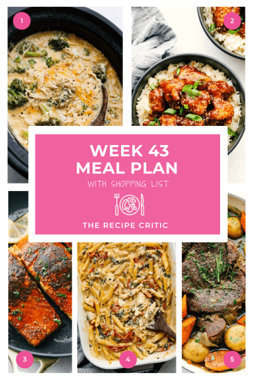 Weekly Meal Plan #43