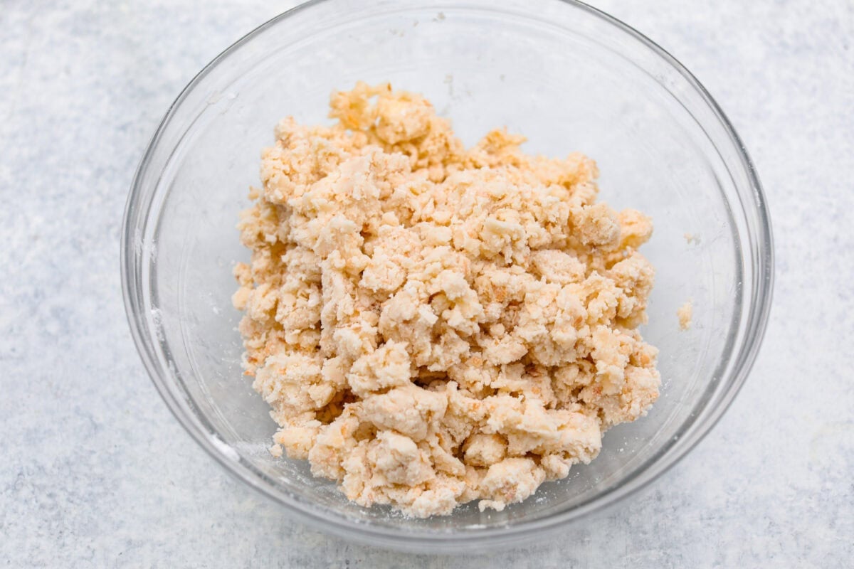Crust ingredients mixed together. 