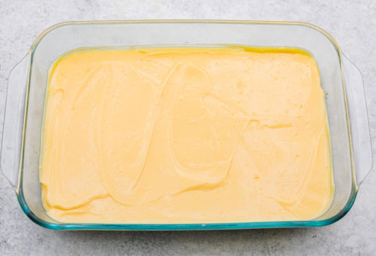 Pudding spread on top of the cream cheese layer. 