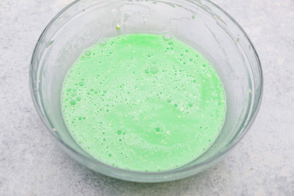 Cooled Jello added to the cream cheese. 