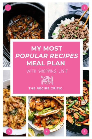 My Most Popular Recipes Meal PlanÂ 