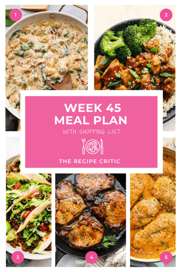 Weekly Meal Plan #45