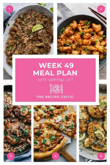 Weekly Meal Plan #49