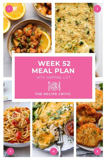 Weekly Meal Plan #52