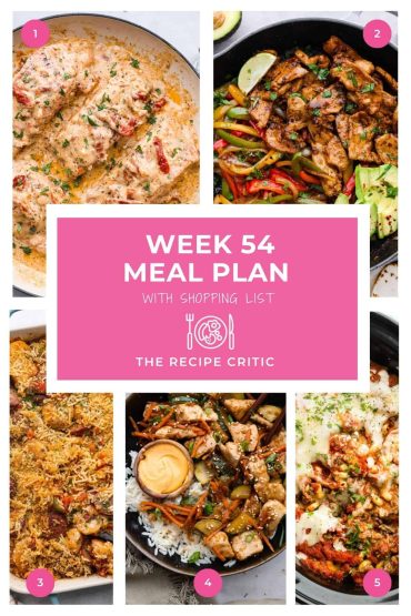 Weekly Meal Plan #54