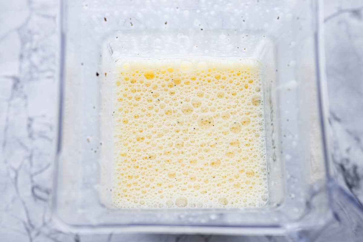 Ingredients all blended up in the blender. 