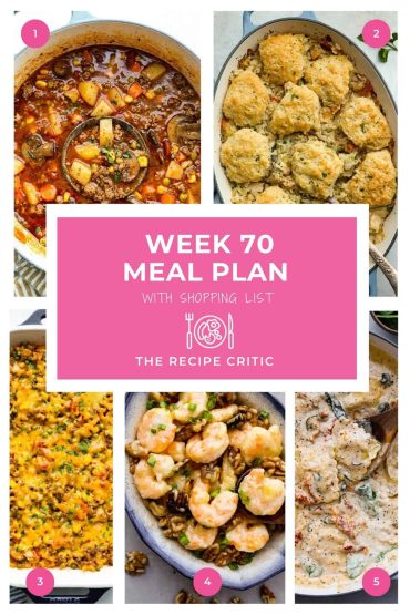 Weekly Meal Plan 70