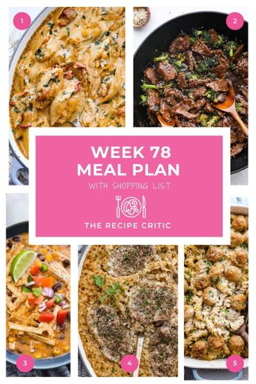Weekly Meal Plan #78