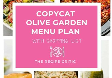 Copycat Olive Garden Menu Plan