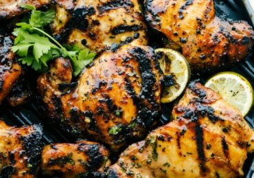 Grilled Honey Lime Cilantro Chicken Thighs