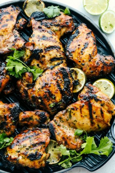 Grilled Honey Lime Cilantro Chicken Thighs