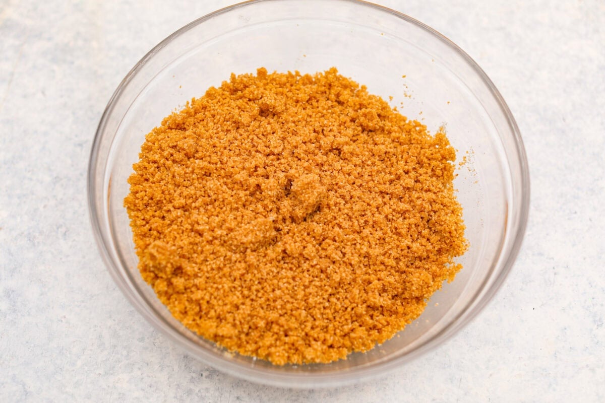 Crust ingredients combined in a bowl. 