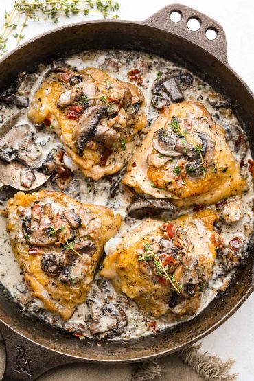 Creamy Bacon Mushroom Thyme Chicken