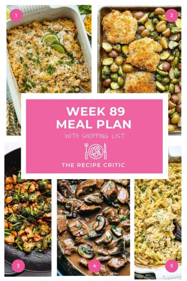 Weekly Meal Plan #89