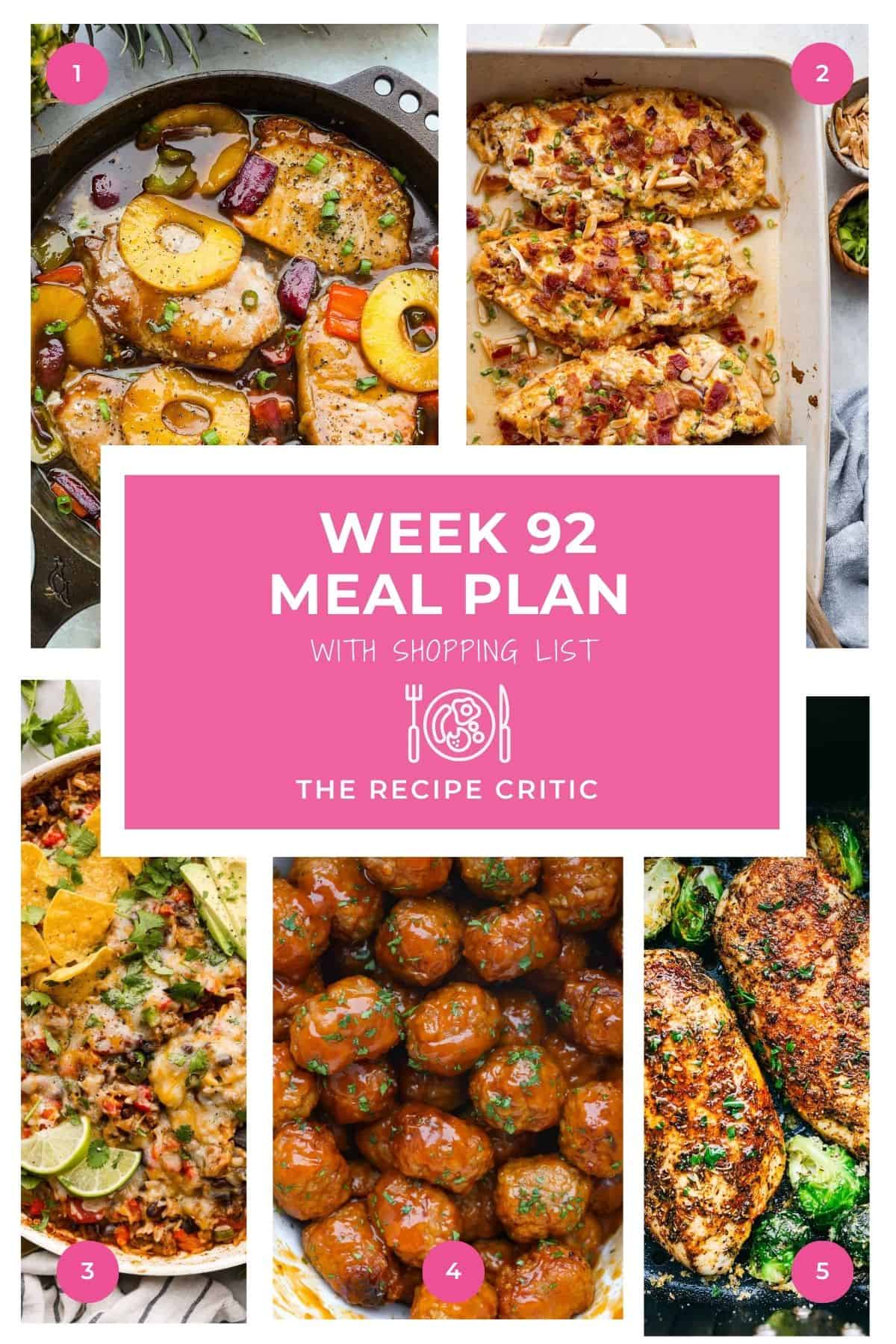 School is out, and I am so excited to have my kids home! I love the slower mornings, the extra time together, and all the summer memories. But let’s be real, having everyone home also means everyone is hungry all day long, so I am getting back into meal prep mode to keep the week a little less chaotic. Collage of all of the hero images from the dinners for this weeks meal prep dinner ideas.