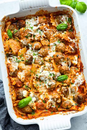 Lazy Meatball Lasagna