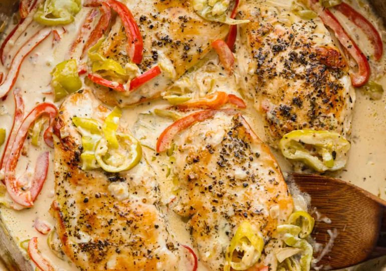 One Pan Creamy Pepperoncini Chicken