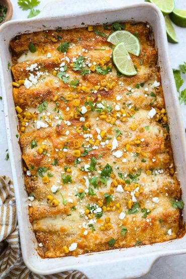 Street Corn Chicken Enchiladas