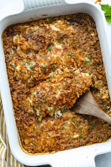French Onion Chicken and Rice Casserole