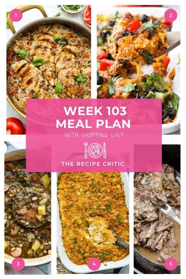 Weekly Meal Plan #103