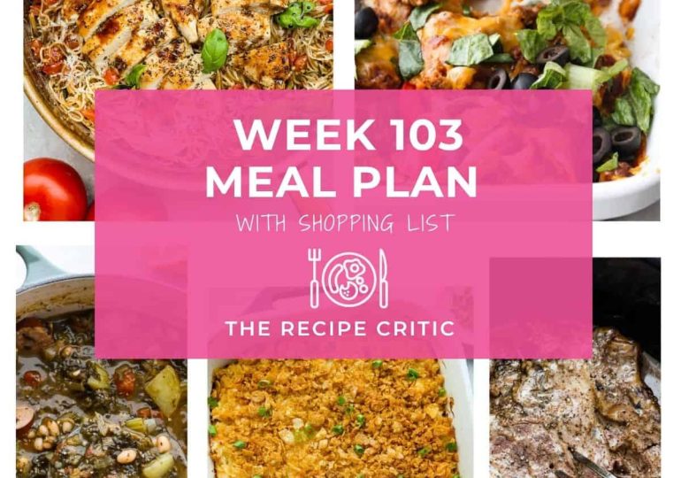 Weekly Meal Plan #103