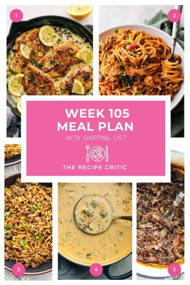 Weekly Meal Plan #105