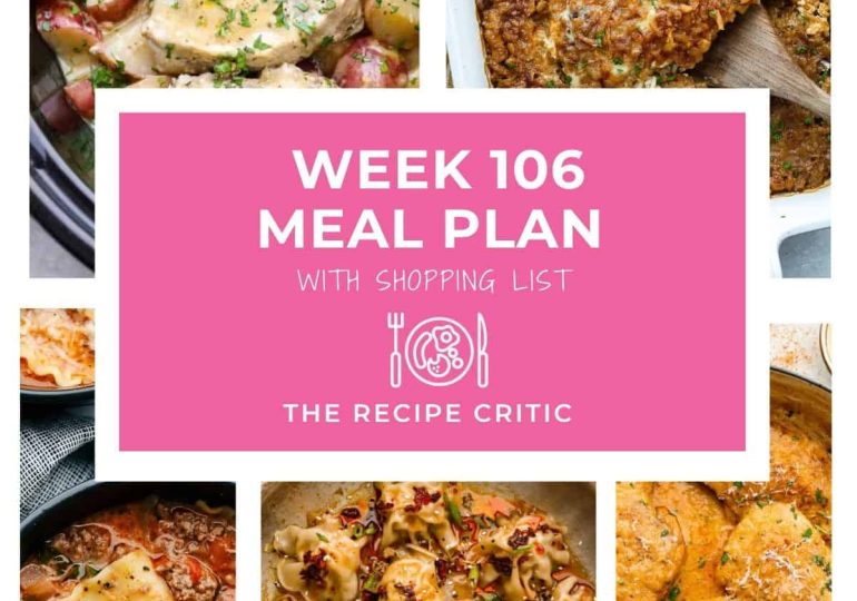 Weekly Meal Plan #106