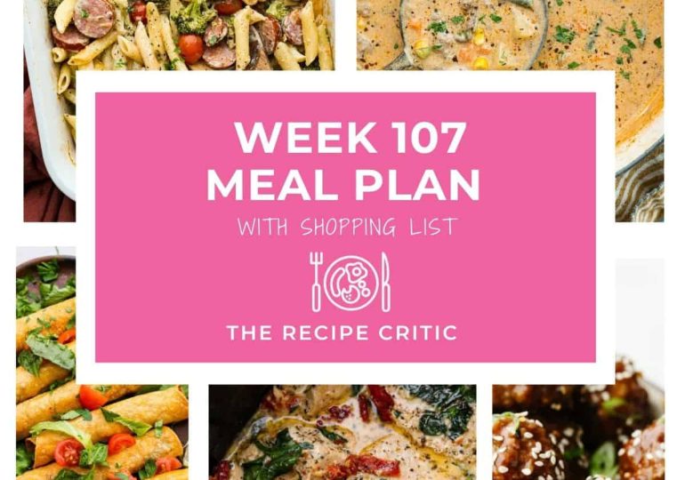 Weekly Meal Plan #107