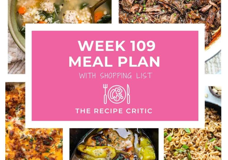 Weekly Meal Plan #109