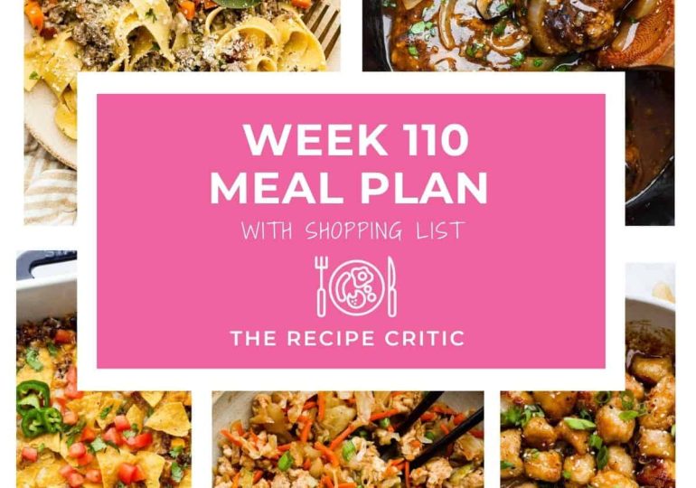 Weekly Meal Plan #110