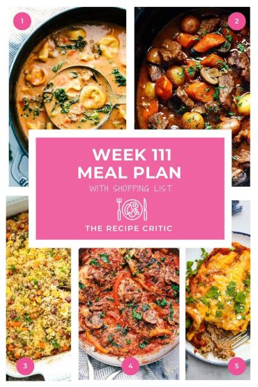 Weekly Meal Plan #111